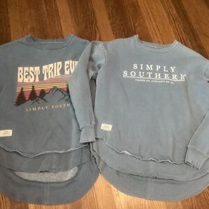 Simply Southern lot of 2 sweaters  ladies S & M